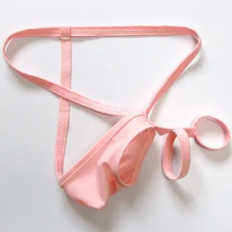 Men's erotic underwear colourful bikini thong mini ring see-through T-pant multi-colour swim underwear high-elastic pouch underw