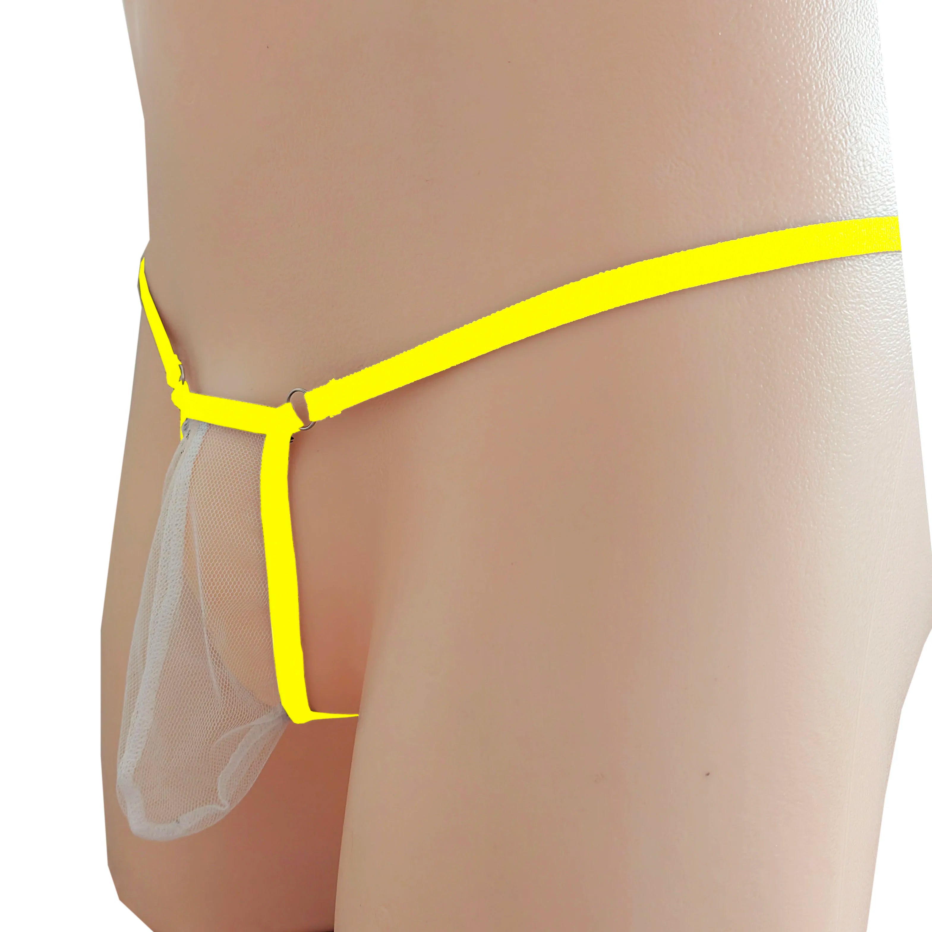 Men's lingerie pouch thong cross-border men's lingerie mesh see-through T-back pants