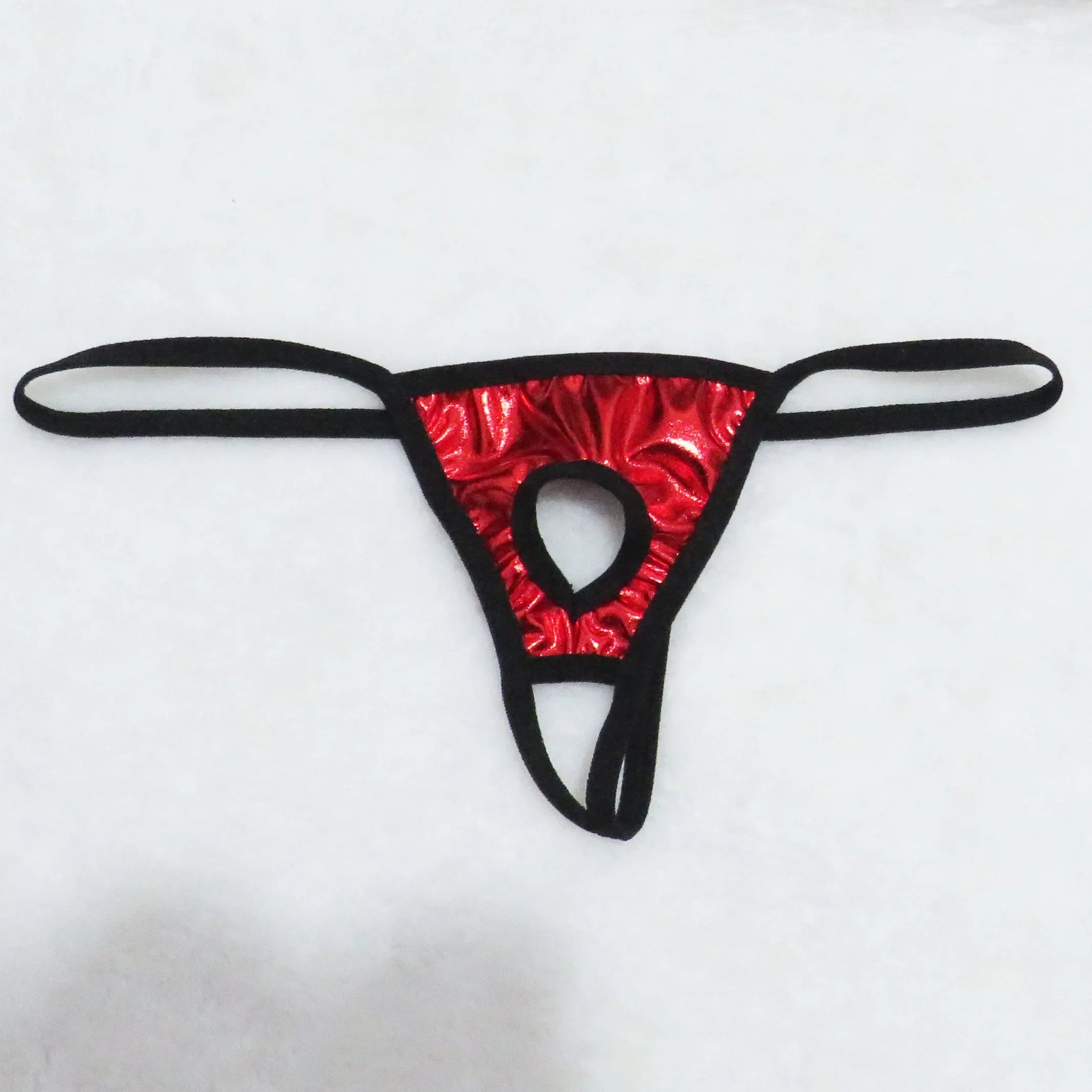Men's thong low-rise thong Ultra-thin underwear Patent leather T-back underwear Men's thong underpants