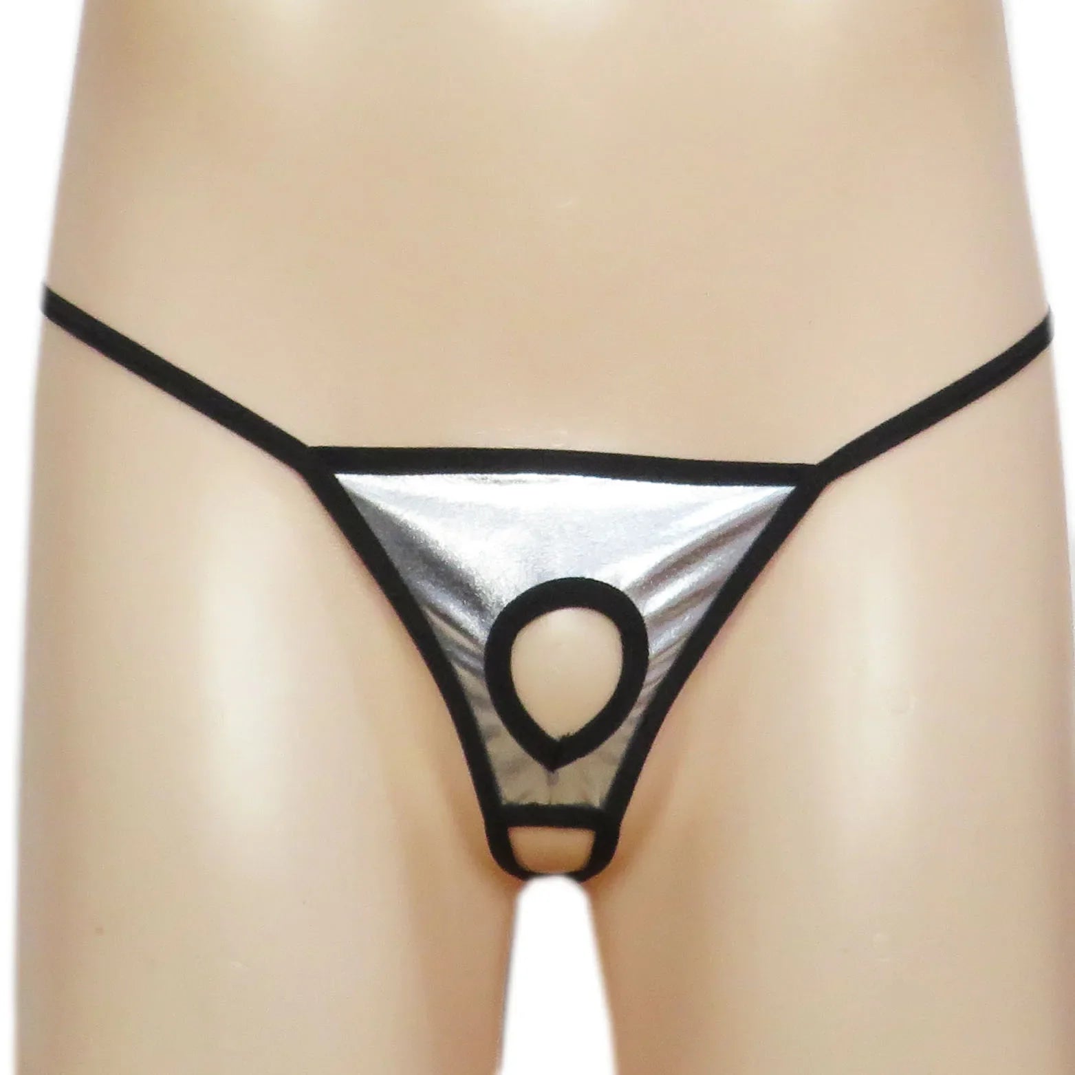 Men's thong low-rise thong Ultra-thin underwear Patent leather T-back underwear Men's thong underpants