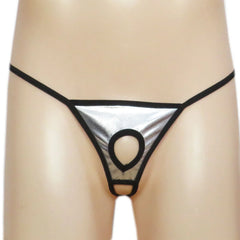 Men's thong low-rise thong Ultra-thin underwear Patent leather T-back underwear Men's thong underpants