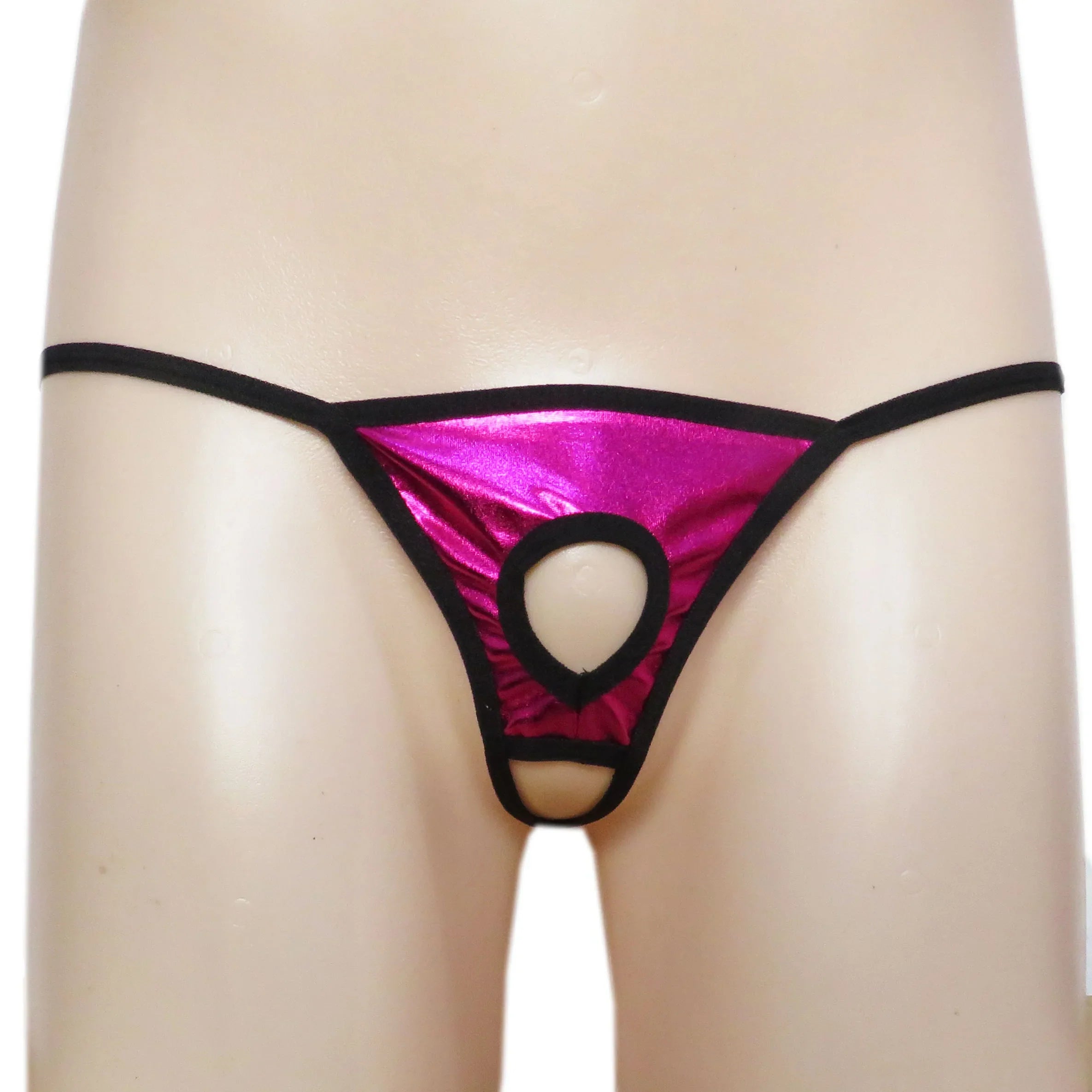 Men's thong low-rise thong Ultra-thin underwear Patent leather T-back underwear Men's thong underpants