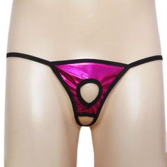 Men's thong low-rise thong Ultra-thin underwear Patent leather T-back underwear Men's thong underpants