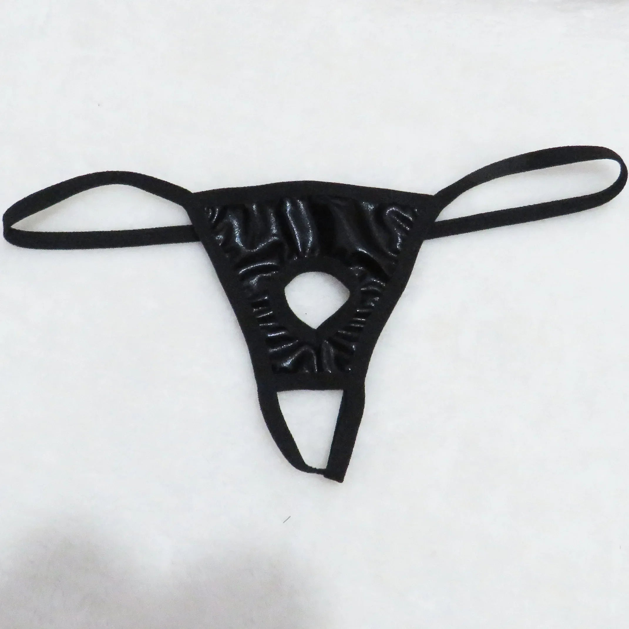 Men's thong low-rise thong Ultra-thin underwear Patent leather T-back underwear Men's thong underpants