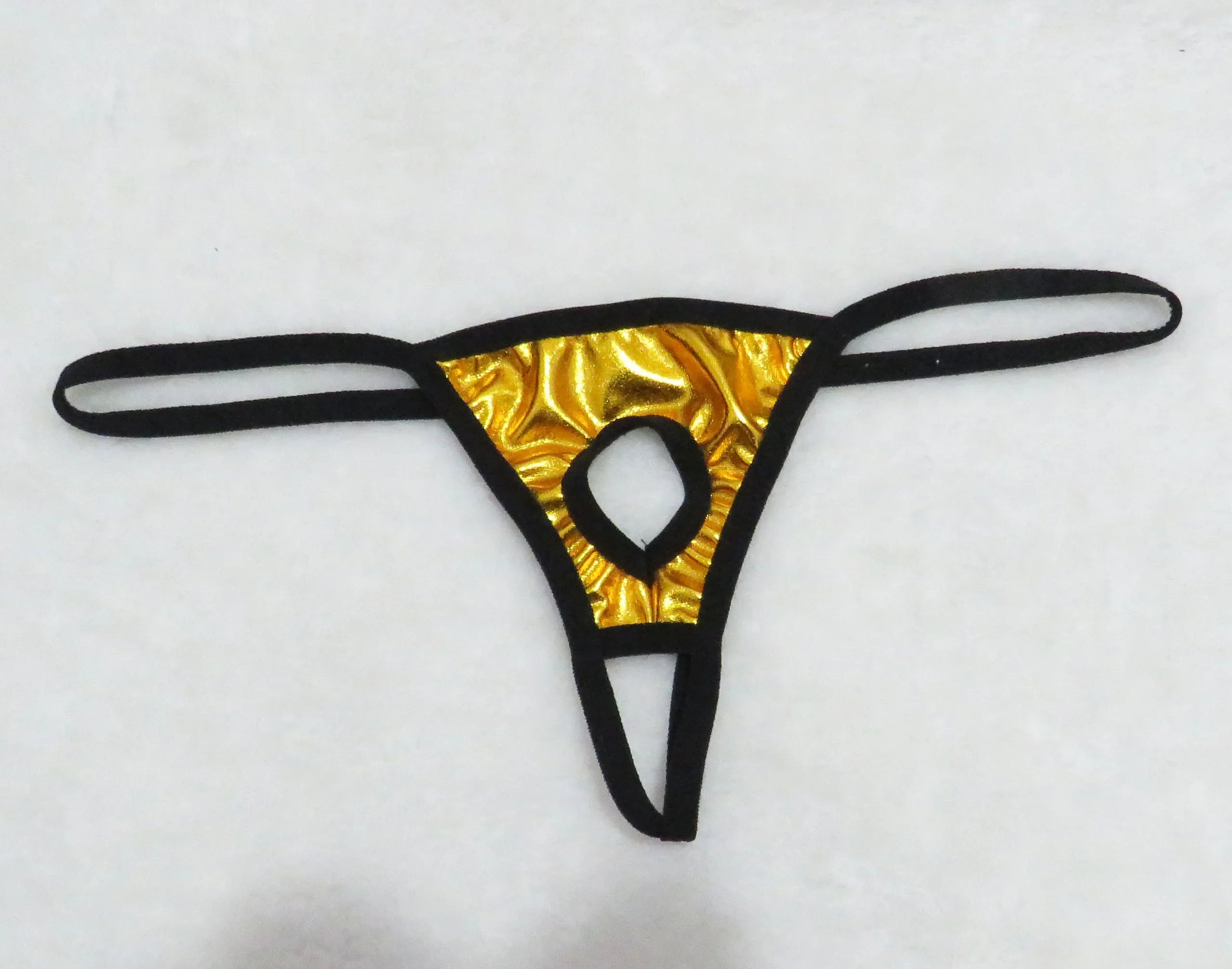 Men's thong low-rise thong Ultra-thin underwear Patent leather T-back underwear Men's thong underpants