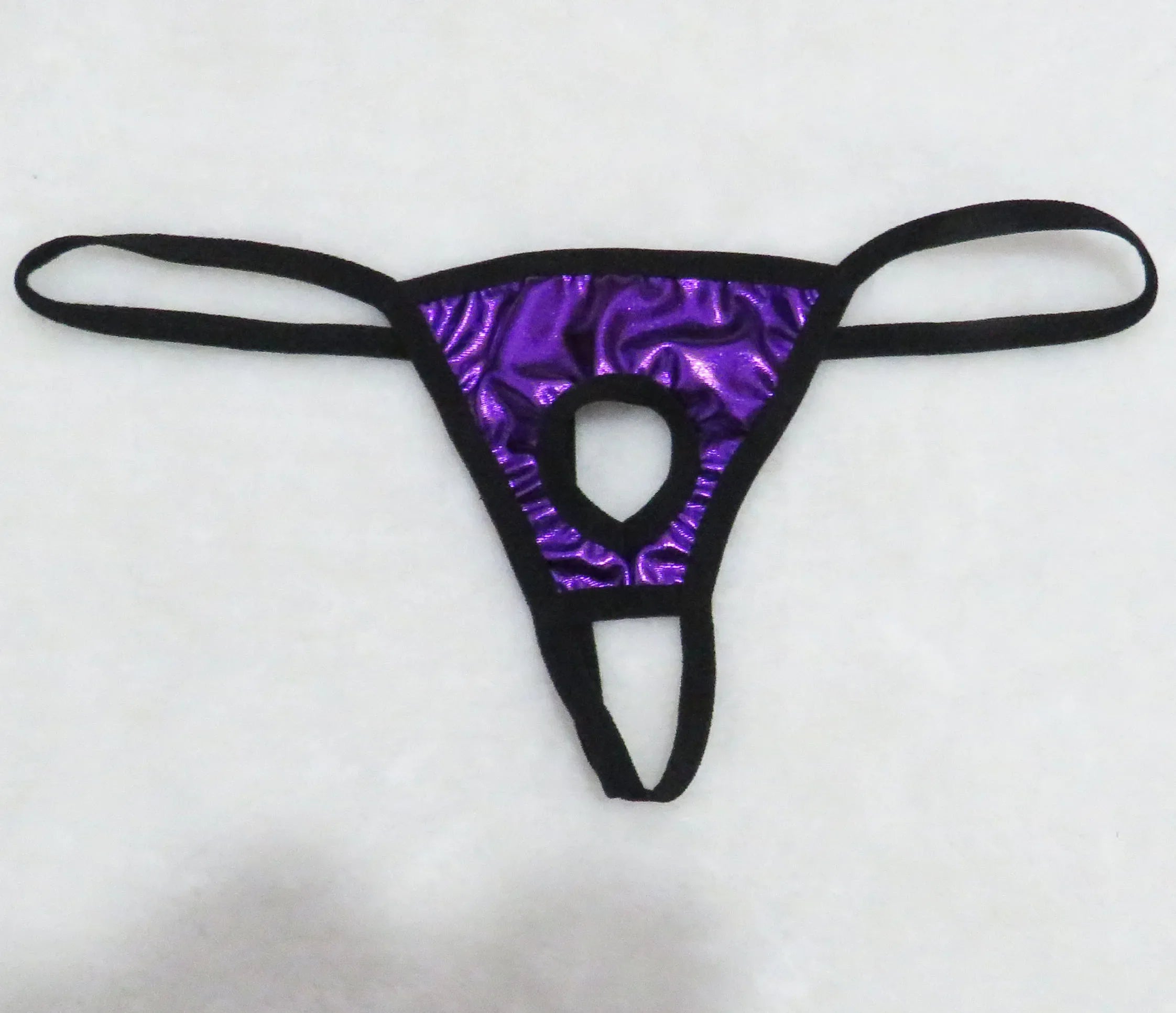 Men's thong low-rise thong Ultra-thin underwear Patent leather T-back underwear Men's thong underpants