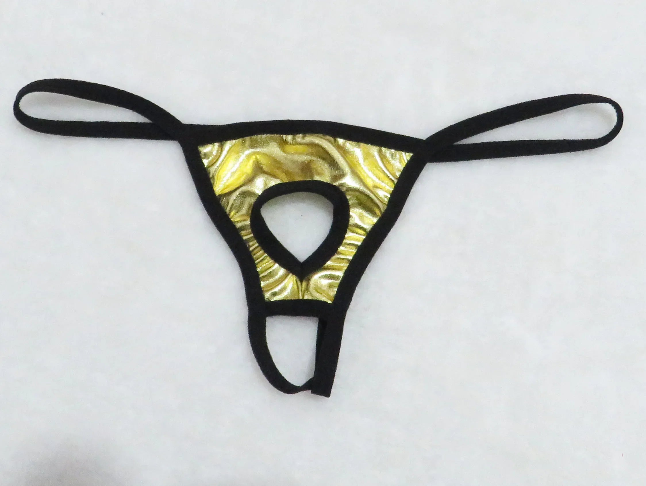 Men's thong low-rise thong Ultra-thin underwear Patent leather T-back underwear Men's thong underpants