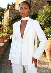 Metallic Trim Suit White