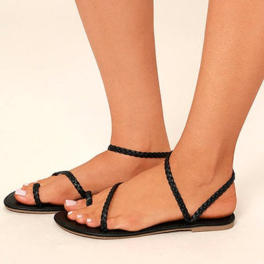 Minimalist Gold Chain Round Toes Sandals