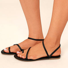 Minimalist Gold Chain Round Toes Sandals