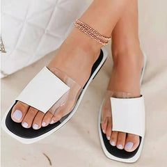 Mules Square Toes Clear Vinyl Inserts