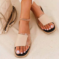 Mules Square Toes Clear Vinyl Inserts