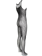 Muscular Men's Leopard Print See-through Crotchless Onesie Net Nightwear Sensual Animal Print Sleepwear