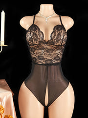 New Plus Size Lingerie Open Crotch Underwear Pajamas Lace Transparent Dress Erotic