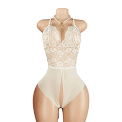 New Plus Size Lingerie Open Crotch Underwear Pajamas Lace Transparent Dress Erotic