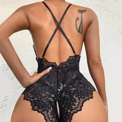 New Lingerie Woman Erotic Costumes Lace Open Crotch
