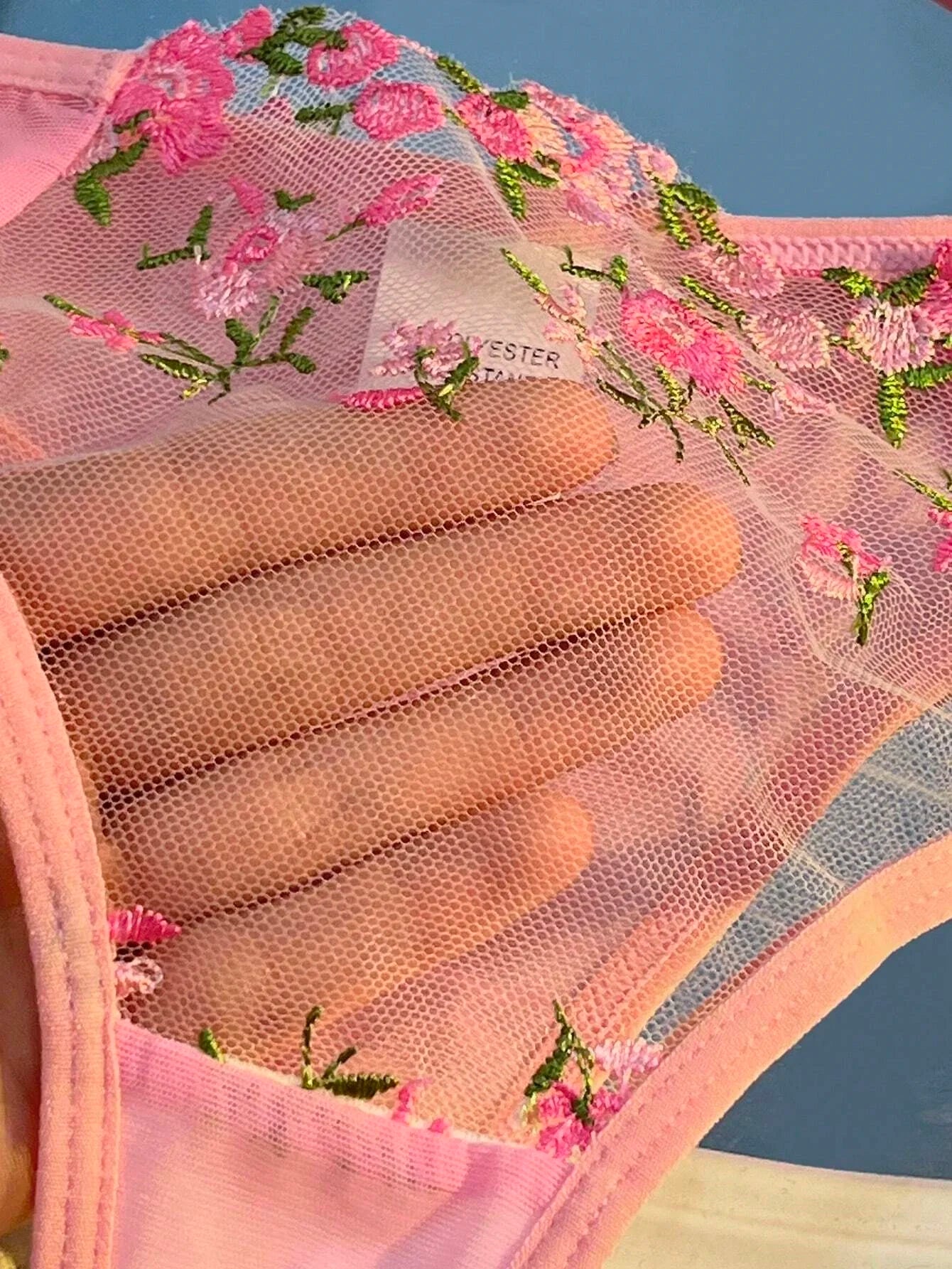 New Pink Bra Lingerie Set Ladies Embroidery Floral Bras Underwear Sets