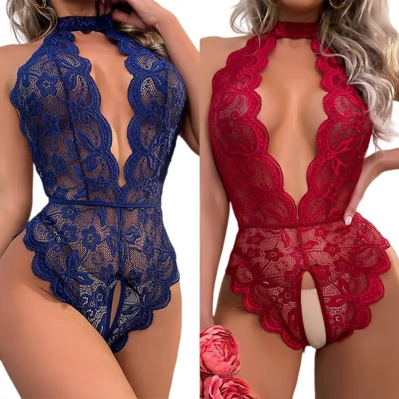 New Woman Erotic Lingerie Costumes Lace Open Crotch