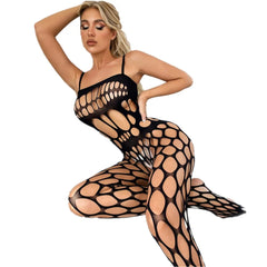 One piece lingerie black teddy mesh hollow bodystockings intimates underwear Slips open crotch erotic costumes