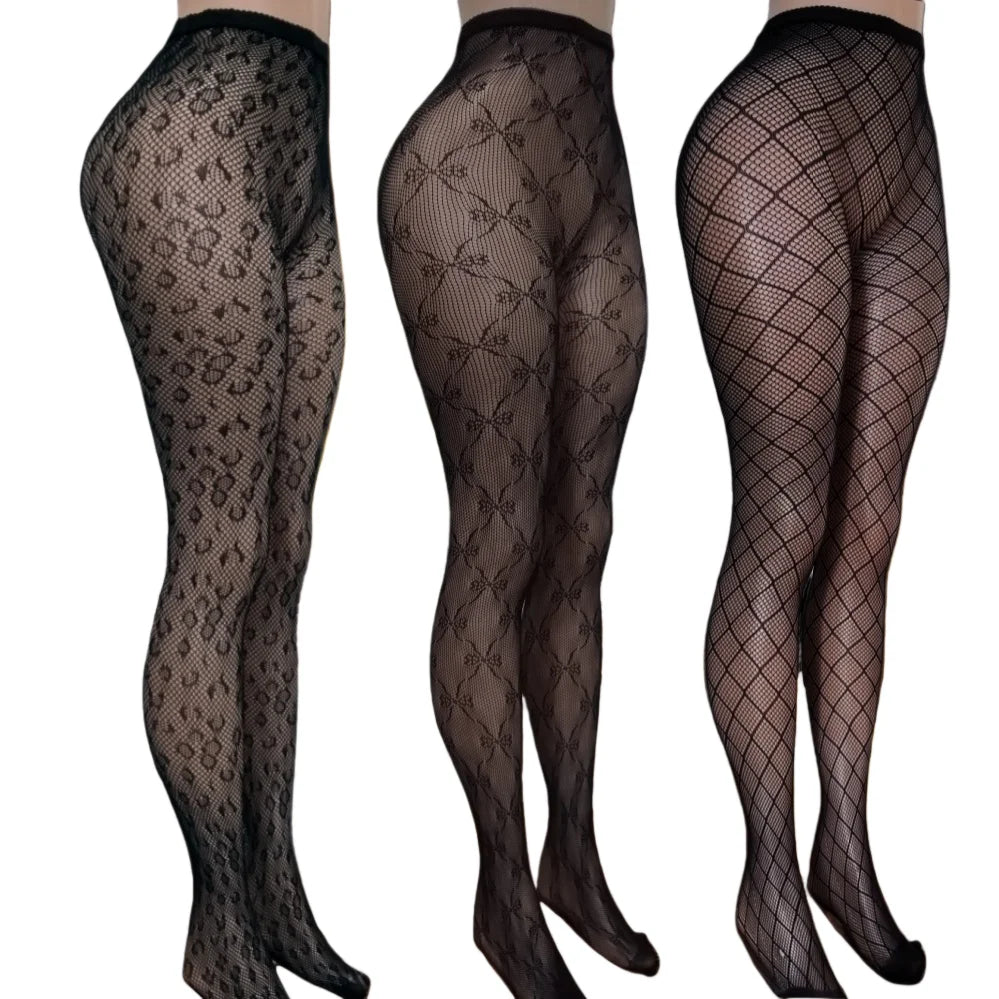 One piece tights pantyhose black mesh hollow underwear porn intimate stockings