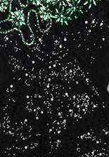 One Shoulder Crystal Floral Sequin Maxi Dress Black