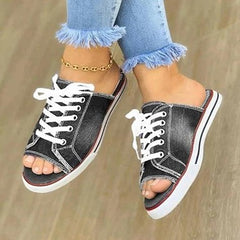 Open Toe Mule Lace Up Sneaker Sandals