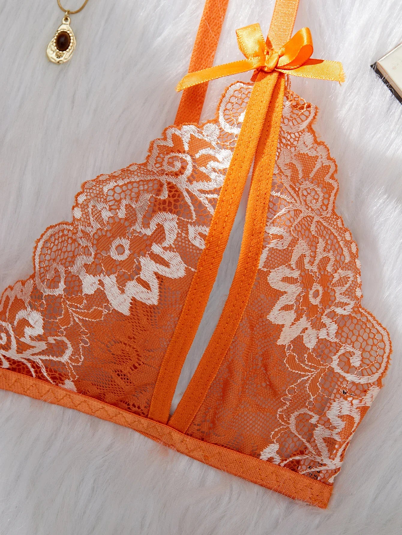 Orange Lace Contrast Set