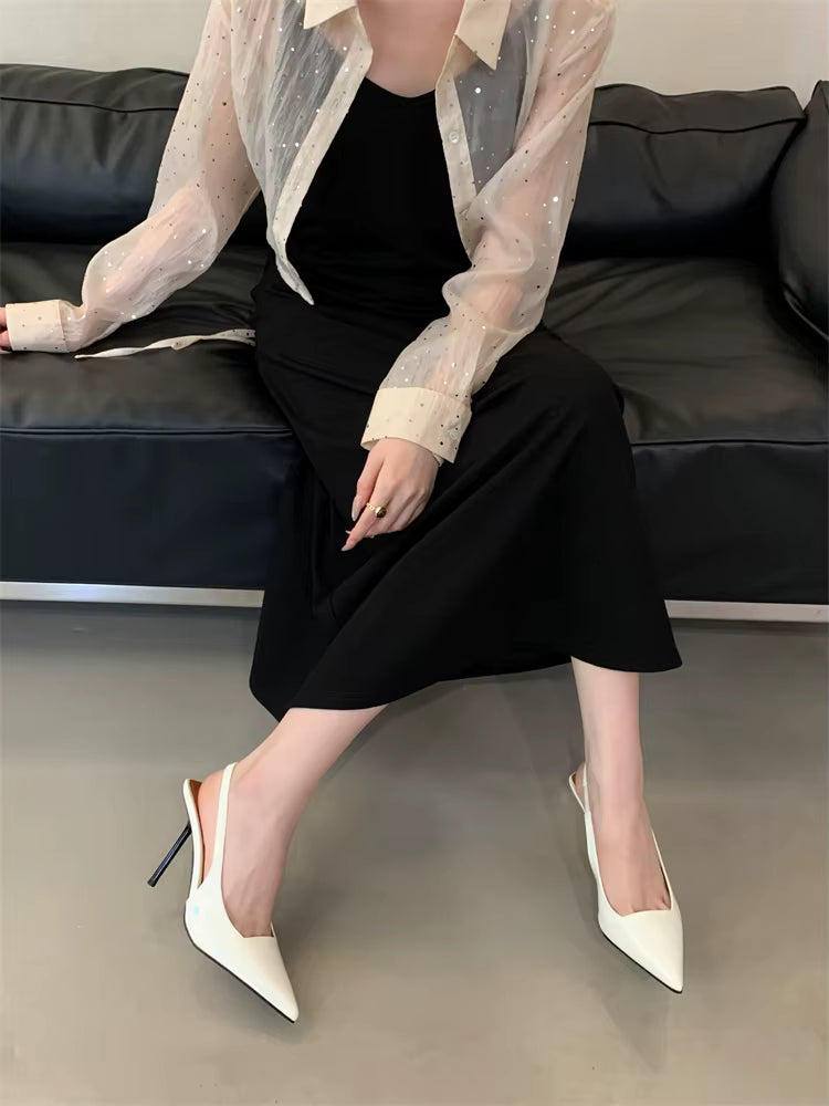Elegant Patent Leather Ankle Strap Stiletto High Heel