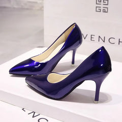 Patent Leather Nude Stiletto Heels Pointy Wedding Shoes