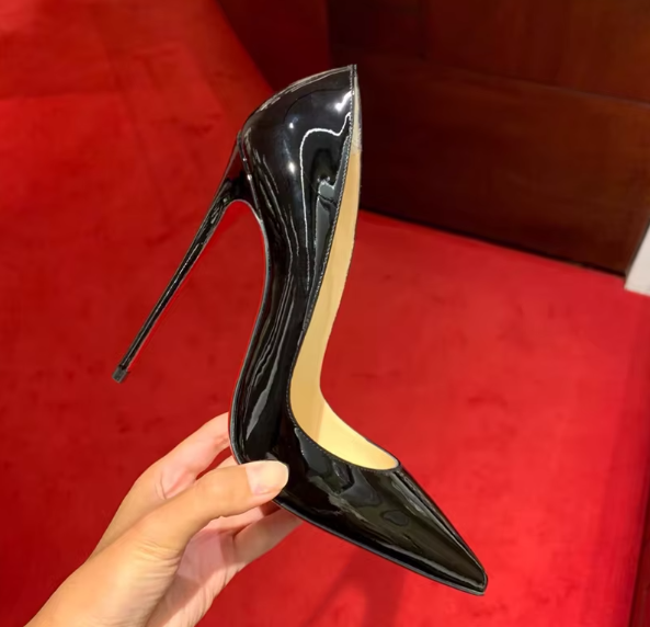 Patent Leather Temperament Pointed Shallow Mouth High Heels