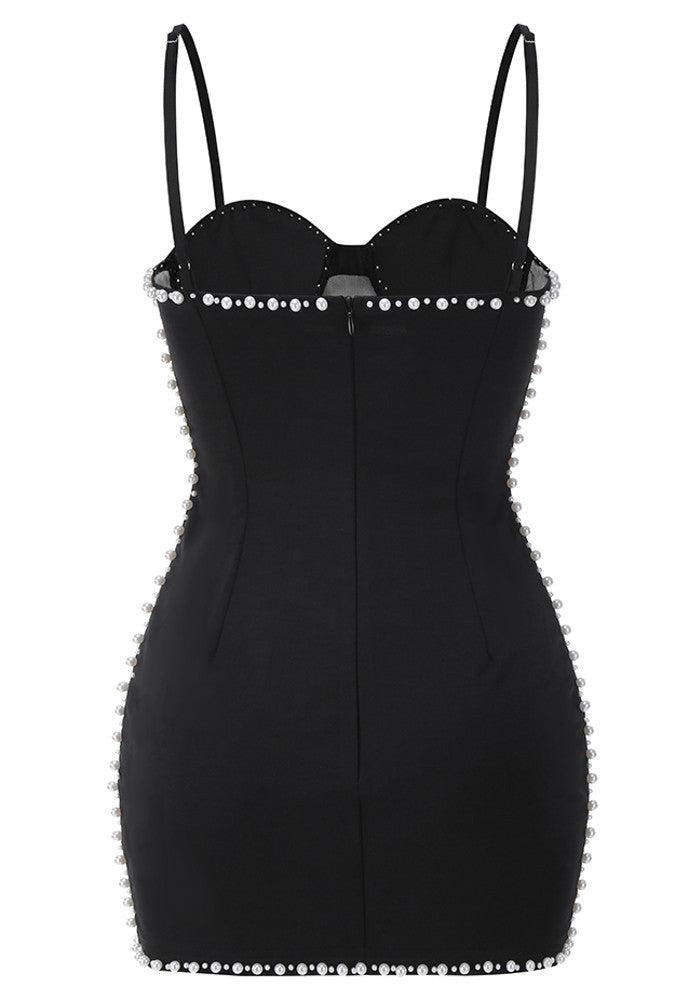 Pearl Corset Dress Black