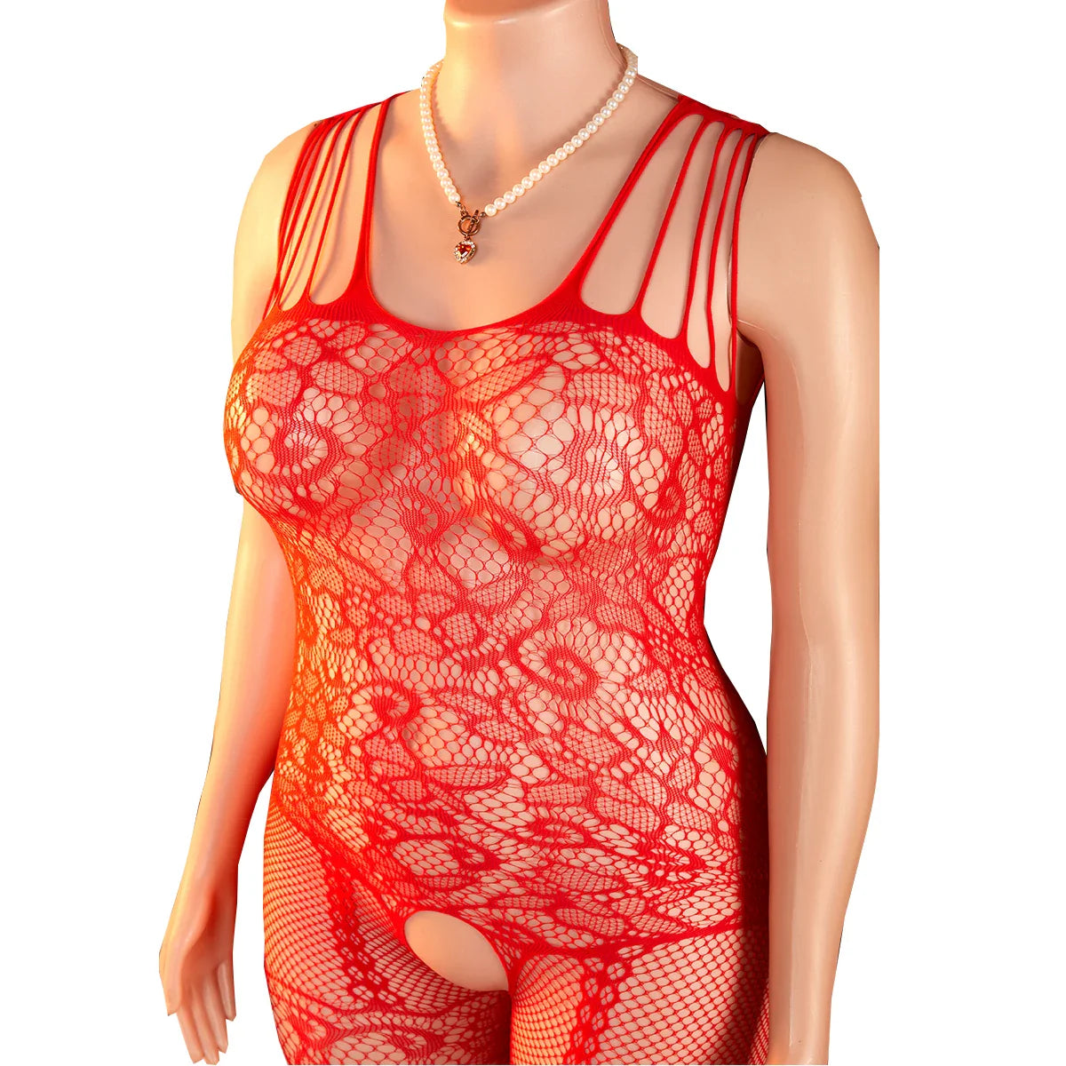 Plus Size Fishing Net Bodystockings Erotic Lingerie Crotchless Mesh Bodysuit Date Gift Desire Night Clothing