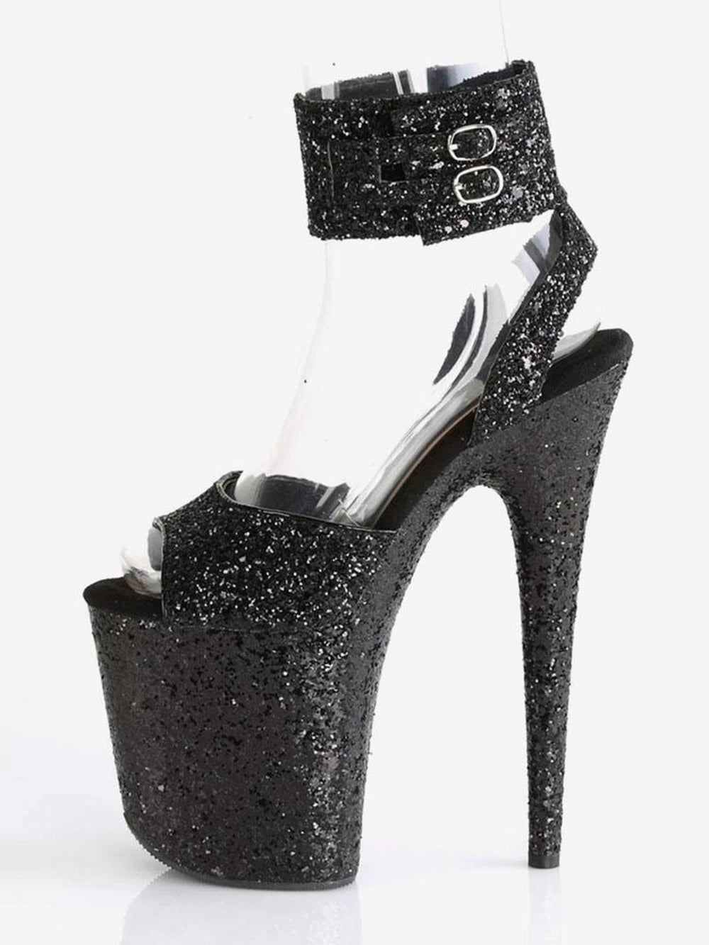 Pole Dance Shoes High Heel Sandals Peep Toe Stiletto Stripper Shoes