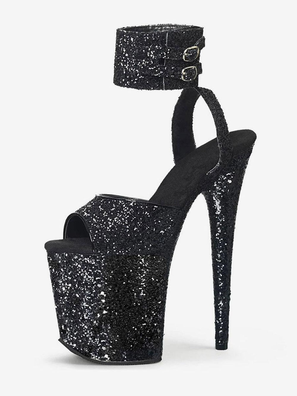 Pole Dance Shoes High Heel Sandals Peep Toe Stiletto Stripper Shoes