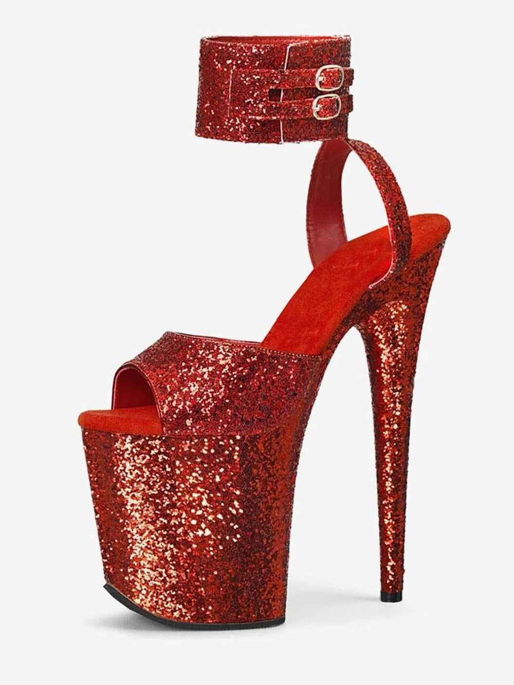 Pole Dance Shoes High Heel Sandals Peep Toe Stiletto Stripper Shoes
