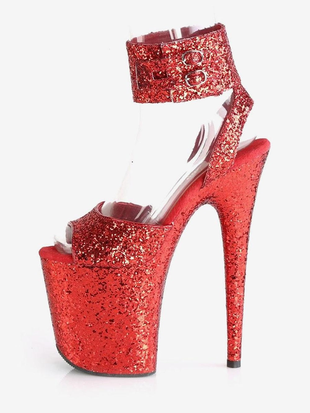 Pole Dance Shoes High Heel Sandals Peep Toe Stiletto Stripper Shoes