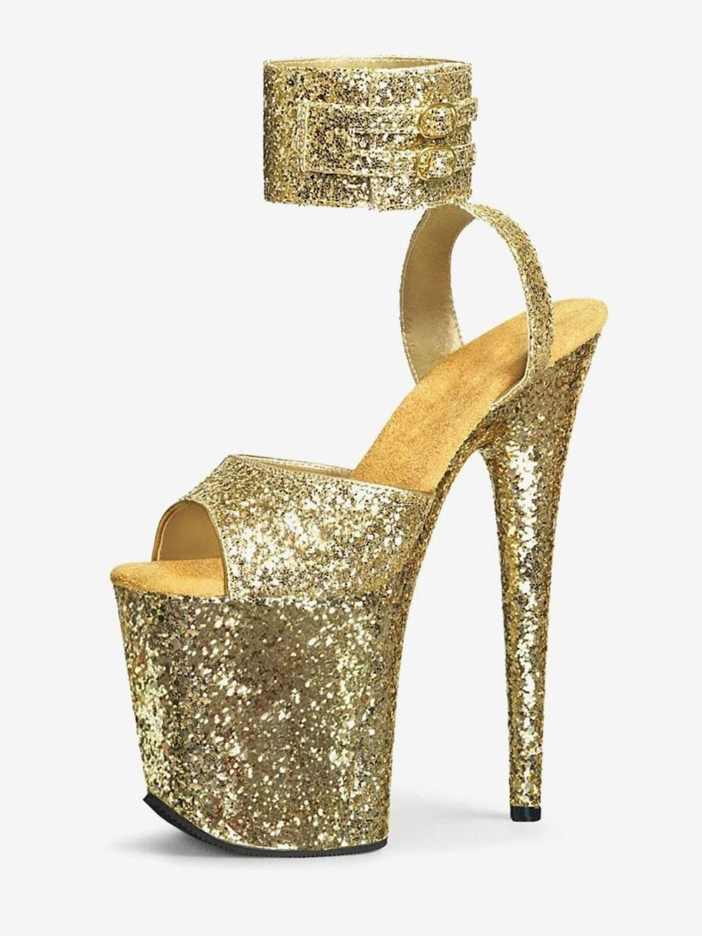 Pole Dance Shoes High Heel Sandals Peep Toe Stiletto Stripper Shoes