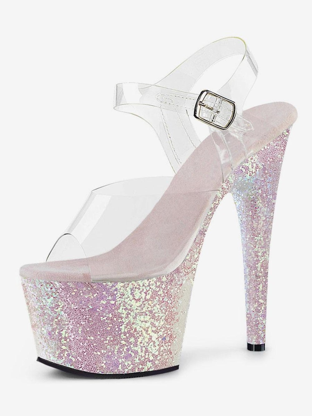 Pole Dance Shoes Women Sandals Leather Peep Toe Platform Sandals Stripper Shoes