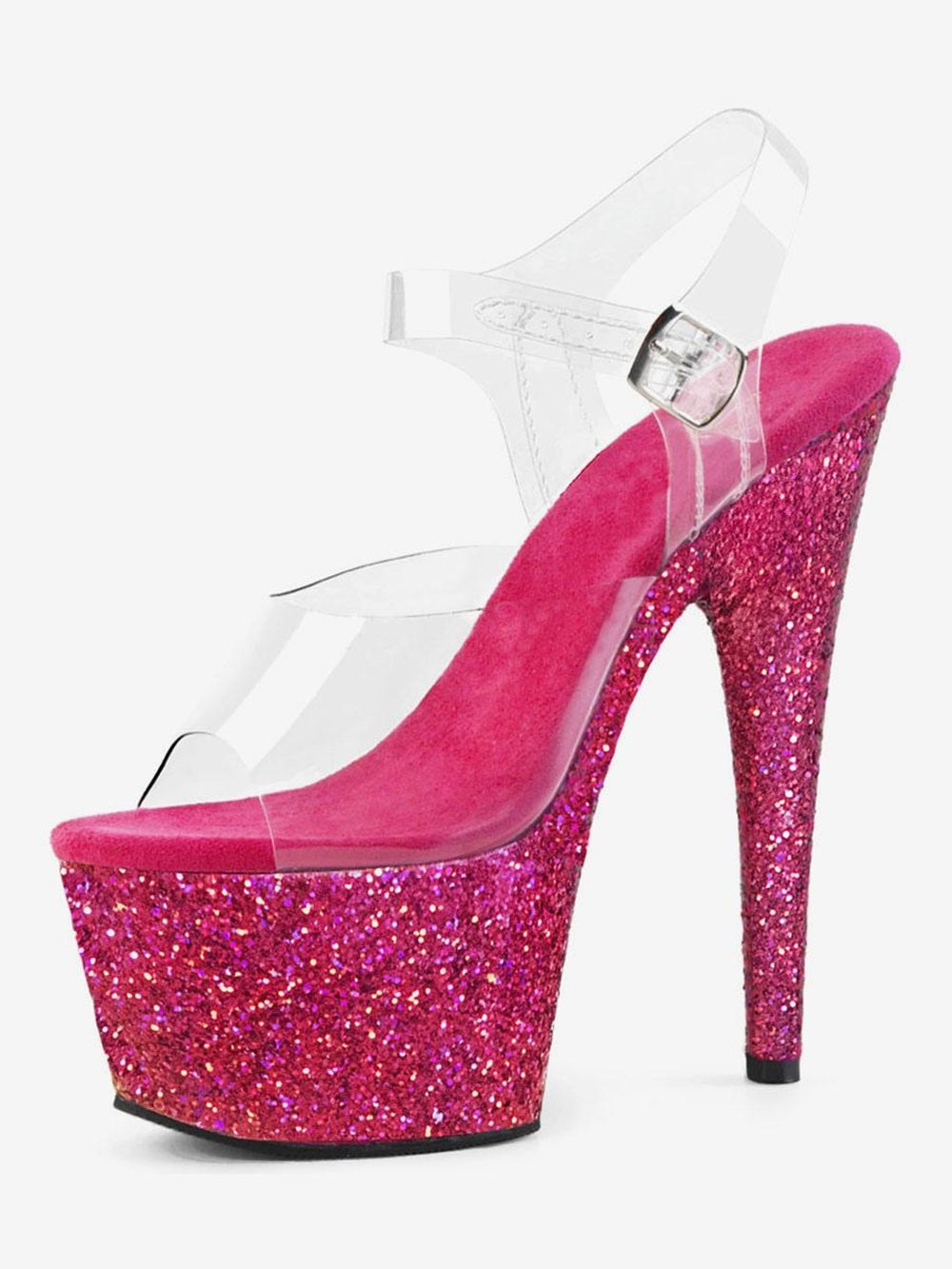 Pole Dance Shoes Women Sandals Leather Peep Toe Platform Sandals Stripper Shoes
