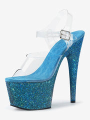 Pole Dance Shoes Women Sandals Leather Peep Toe Platform Sandals Stripper Shoes