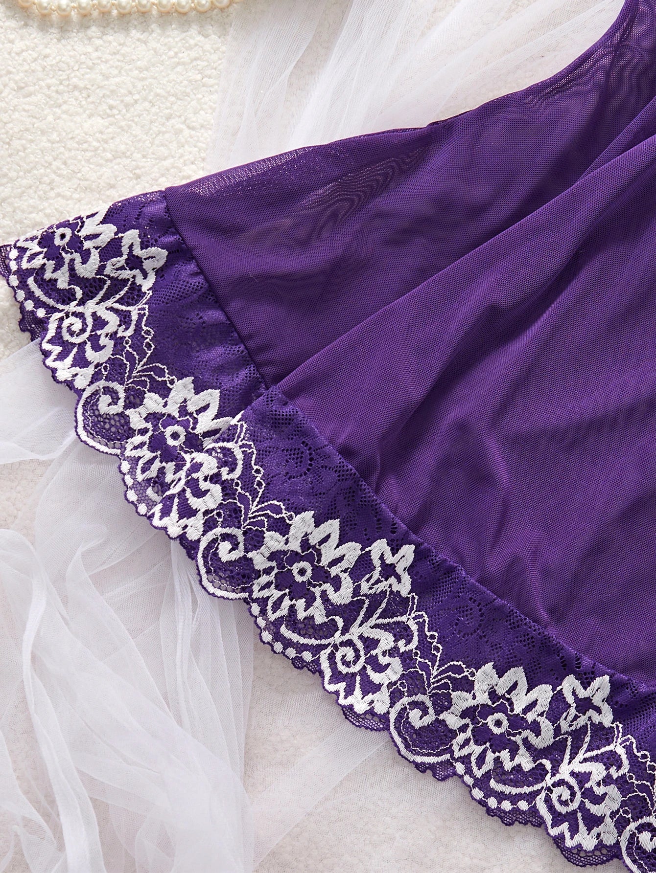 Purple Lace Babydoll Dress Soft Sleepwear Underwear Festival Gift