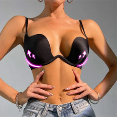 Push Up Bras Backless Bra Low Cut Gather Brassiere Open Back Wedding Underwear Invisible Seamless Deep V Lingerie