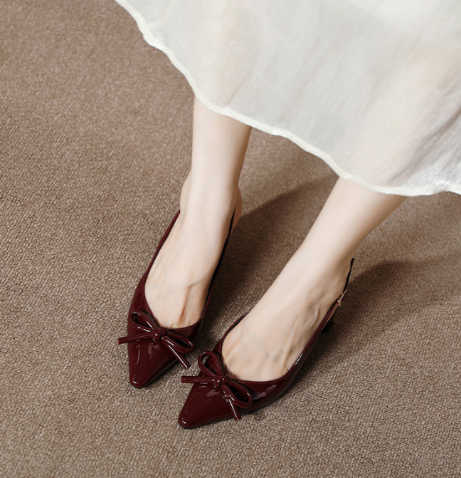Formal Genuine Personality Leather Buckle Square Toe Thick Sandals