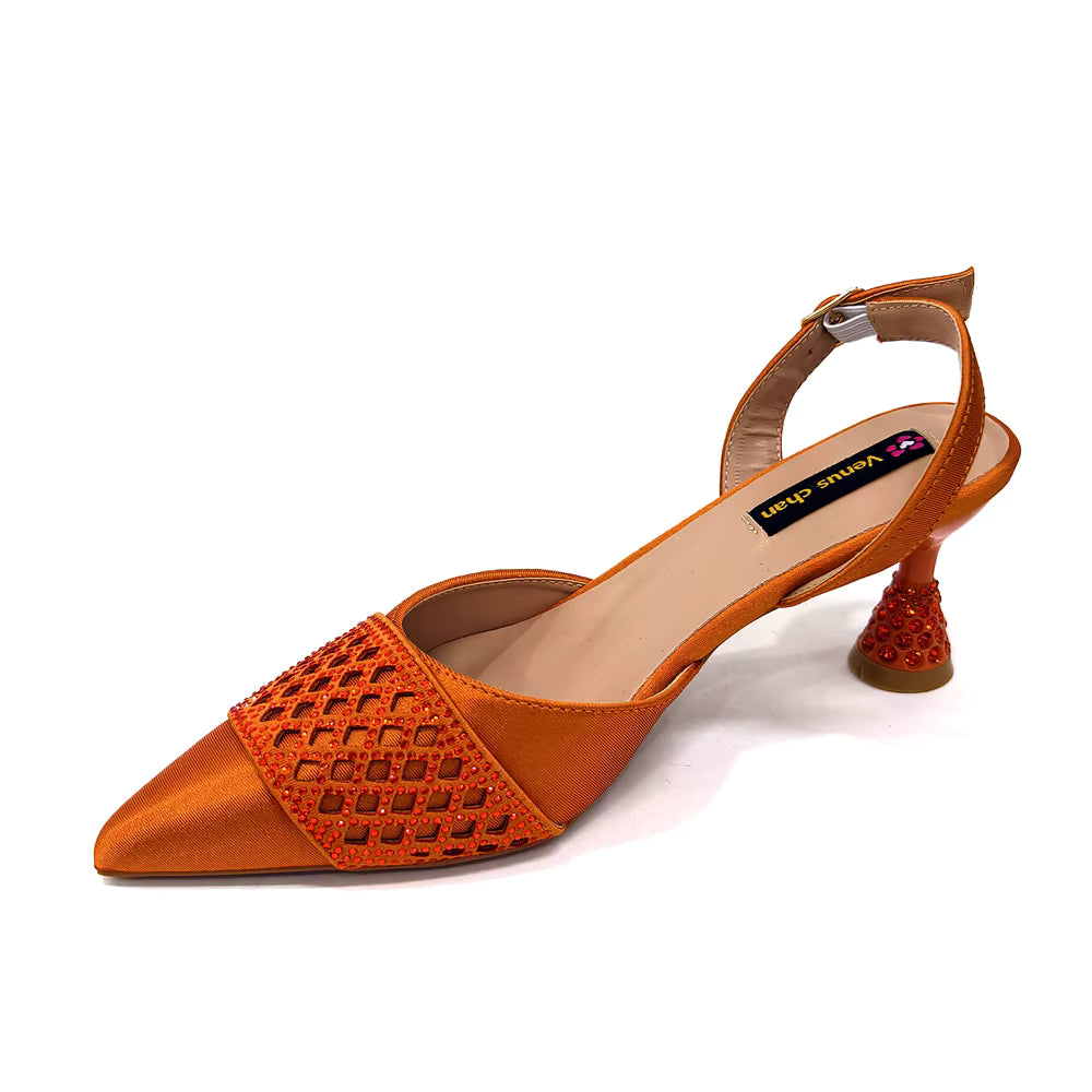 Rhinestone-Embellished Party High Heels for Special Occasions Shoes With Matching Handbag
