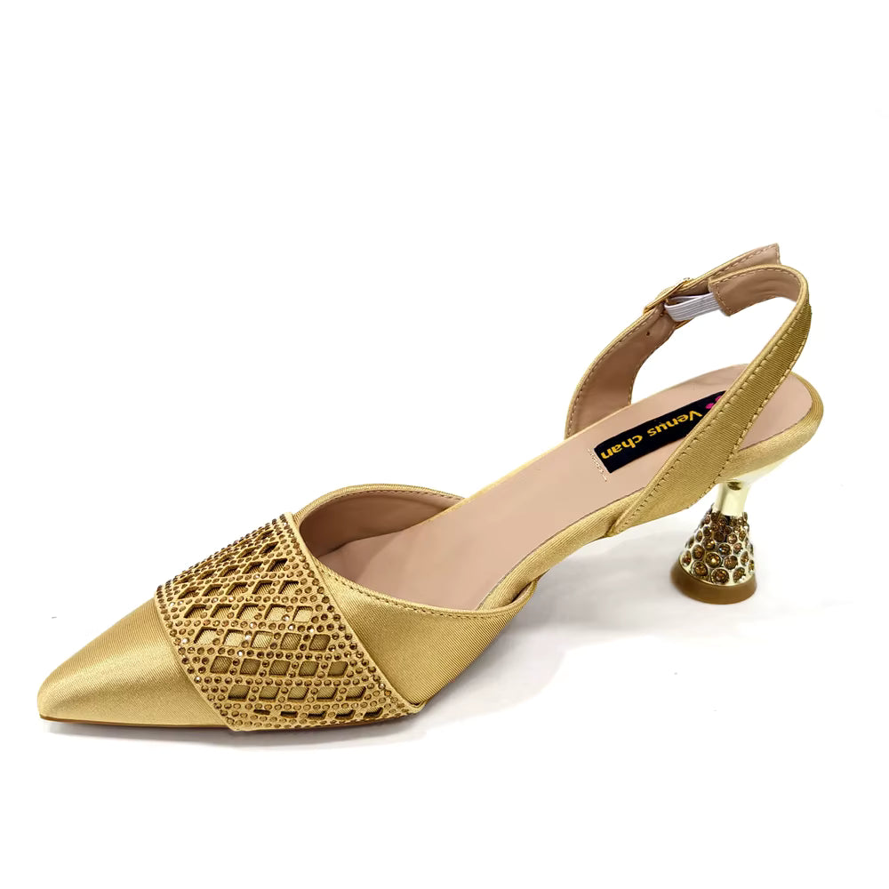 Rhinestone-Embellished Party High Heels for Special Occasions Shoes With Matching Handbag