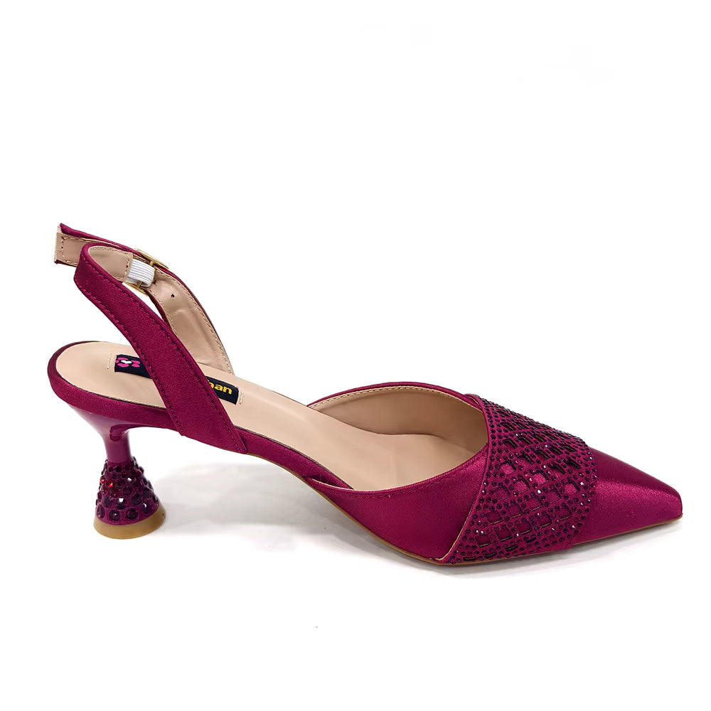 Rhinestone-Embellished Party High Heels for Special Occasions Shoes With Matching Handbag