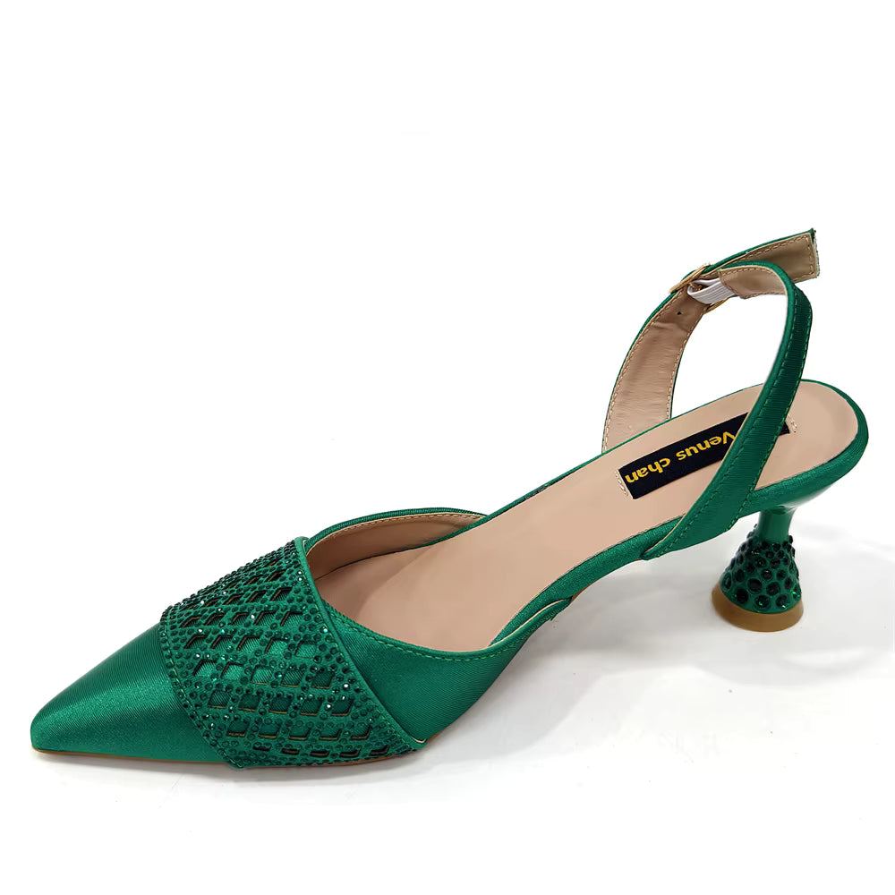 Rhinestone-Embellished Party High Heels for Special Occasions Shoes With Matching Handbag