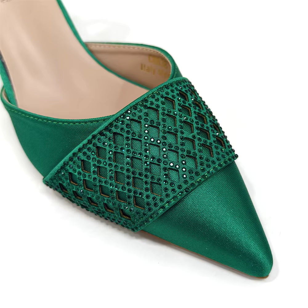 Rhinestone-Embellished Party High Heels for Special Occasions Shoes With Matching Handbag