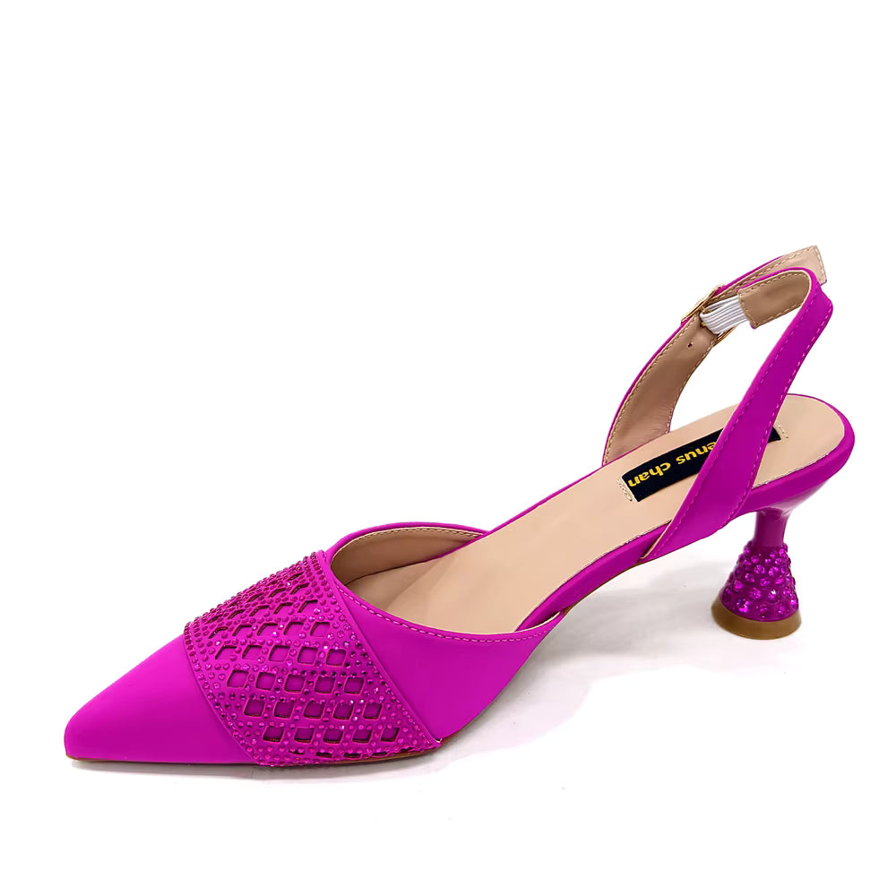Rhinestone-Embellished Party High Heels for Special Occasions Shoes With Matching Handbag