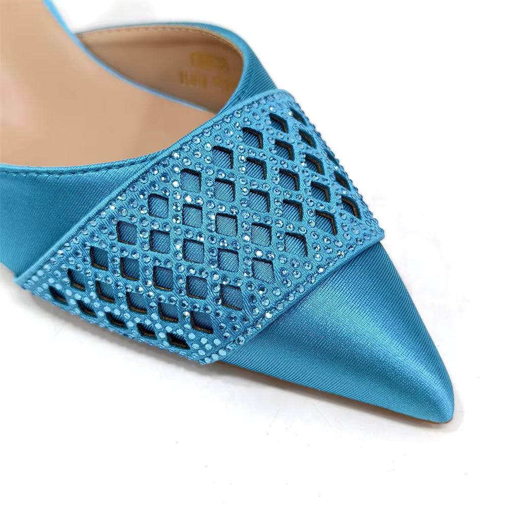 Rhinestone-Embellished Party High Heels for Special Occasions Shoes With Matching Handbag